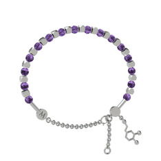 Mitra Dopamin Bilezik - Ametist 18 ayar beyaz altın bilezik #1939qhc