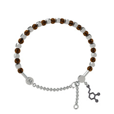 Mitra Dopamin Bilezik - Dumanlı kuvars 8 ayar beyaz altın bilezik #1ah12ts