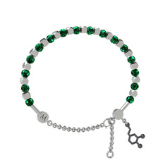 Yeşil kuvars 8 ayar beyaz altın bilezik