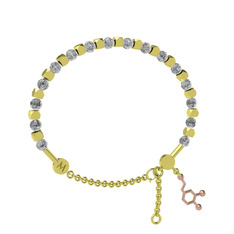 Mitra Dopamin Bilezik - Beyaz zirkon 925 ayar altın kaplama gümüş bilezik #1fz2wb2