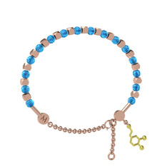 Mitra Dopamin Bilezik - Akuamarin 925 ayar rose altın kaplama gümüş bilezik #1if2dxx