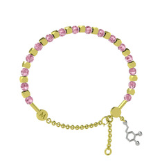 Mitra Dopamin Bilezik - Pembe kuvars 18 ayar altın bilezik #1lepcw8