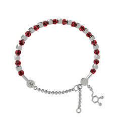 Mitra Dopamin Bilezik - Garnet 14 ayar beyaz altın bilezik #1o2w40s