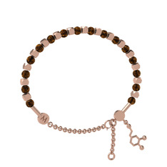 Mitra Dopamin Bilezik - Dumanlı kuvars 925 ayar rose altın kaplama gümüş bilezik #1q2kpuf