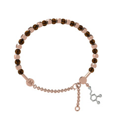 Dumanlı kuvars 8 ayar rose altın bilezik