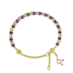 Mitra Dopamin Bilezik - Ametist 925 ayar altın kaplama gümüş bilezik #1tjtvxb