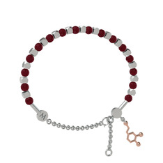 Mitra Dopamin Bilezik - Kök yakut 8 ayar beyaz altın bilezik #1uqeqkr