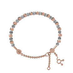 Mitra Dopamin Bilezik - Beyaz zirkon 925 ayar rose altın kaplama gümüş bilezik #1x1u2og