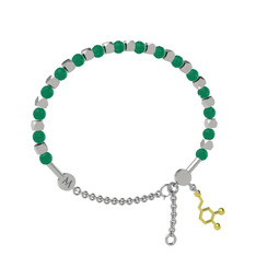 Mitra Dopamin Bilezik - Kök zümrüt 14 ayar beyaz altın bilezik #2wpawl