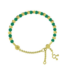 Mitra Dopamin Bilezik - Kök zümrüt 925 ayar altın kaplama gümüş bilezik #5d0084