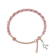 Pembe kuvars 8 ayar rose altın bilezik