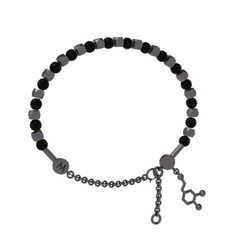 Mitra Dopamin Bilezik - Siyah zirkon 925 ayar siyah rodyum kaplama gümüş bilezik #bdw8n5