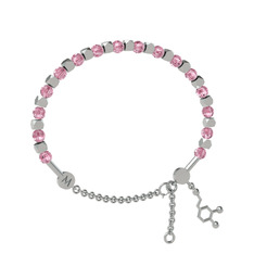 Mitra Dopamin Bilezik - Pembe kuvars 18 ayar beyaz altın bilezik #bznnsl