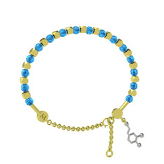 Mitra Dopamin Bilezik - Akuamarin 8 ayar altın bilezik #ctwz21