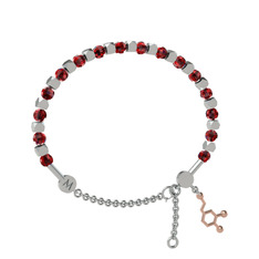 Mitra Dopamin Bilezik - Garnet 14 ayar beyaz altın bilezik #i6c1d2