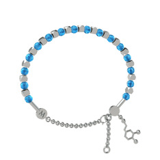 Akuamarin 8 ayar beyaz altın bilezik