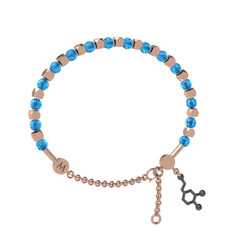 Akuamarin 925 ayar rose altın kaplama gümüş bilezik