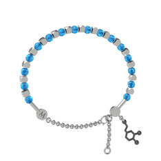 Mitra Dopamin Bilezik - Akuamarin 14 ayar beyaz altın bilezik #xn0q59