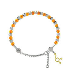 Mitra Dopamin Bilezik - Sitrin 18 ayar beyaz altın bilezik #y3tbzp