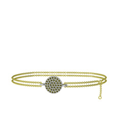Geum Daire Bilezik - Peridot 925 ayar gümüş bilezik (40 cm altın rolo zincir) #12g5851