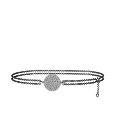 Geum Daire Bilezik - Swarovski 925 ayar gümüş bilezik (40 cm gümüş rolo zincir) #1awxhxs
