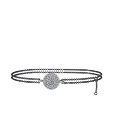 Geum Daire Bilezik - Pırlanta 925 ayar gümüş bilezik (0.312 karat, 40 cm gümüş rolo zincir) #1to3ofb