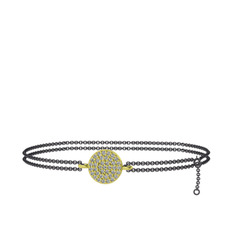 Swarovski 18 ayar altın bilezik (40 cm gümüş rolo zincir)