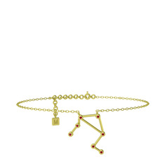 Libra Halhal - Garnet 925 ayar altın kaplama gümüş bilezik (20 cm altın rolo zincir) #14hovnq