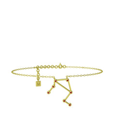 Libra Halhal - Garnet 18 ayar altın bilezik (20 cm altın rolo zincir) #1f1fz84