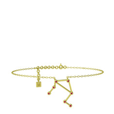 Libra Halhal - Rodolit garnet 18 ayar altın bilezik (20 cm altın rolo zincir) #1h9mynd