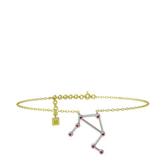 Libra Halhal - Garnet 18 ayar beyaz altın bilezik (20 cm altın rolo zincir) #1nmhnmq