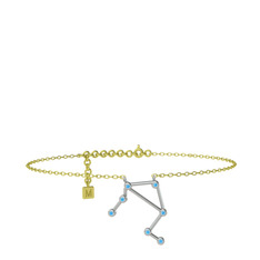 Libra Halhal - Akuamarin 14 ayar beyaz altın bilezik (20 cm altın rolo zincir) #1pq9uld