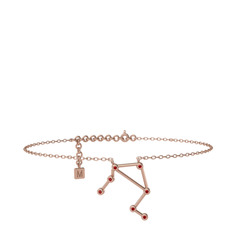 Garnet 18 ayar rose altın bilezik (20 cm rose altın rolo zincir)
