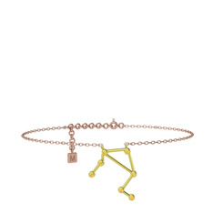 Libra Halhal - Sitrin 18 ayar altın bilezik (20 cm rose altın rolo zincir) #ih94ry