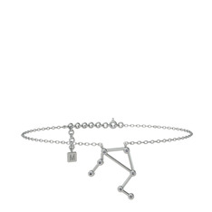 Libra Halhal - Pırlanta 925 ayar gümüş bilezik (0.077 karat, 20 cm beyaz altın rolo zincir) #lldoxh