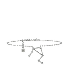 Swarovski 925 ayar gümüş bilezik (20 cm beyaz altın rolo zincir)
