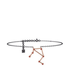 Garnet 925 ayar rose altın kaplama gümüş bilezik (20 cm gümüş rolo zincir)