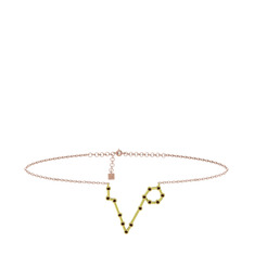 Pisces Halhal - Dumanlı kuvars 925 ayar altın kaplama gümüş bilezik (20 cm rose altın rolo zincir) #12kvw5y