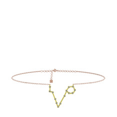 Pisces Halhal - Pırlanta 925 ayar altın kaplama gümüş bilezik (0.154 karat, 20 cm rose altın rolo zincir) #13drlfu