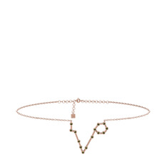Pisces Halhal - Peridot 14 ayar rose altın bilezik (20 cm rose altın rolo zincir) #1xdhl07