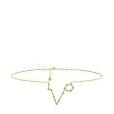 Pisces Halhal - Swarovski 18 ayar altın bilezik (20 cm altın rolo zincir) #4vh887