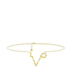 Pisces Halhal - Sitrin 14 ayar altın bilezik (20 cm gümüş rolo zincir) #68ces1