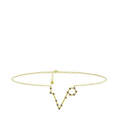 Pisces Halhal - Ametist 8 ayar altın bilezik (20 cm altın rolo zincir) #a1jqhp