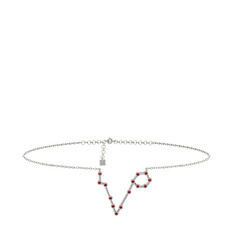 Garnet 925 ayar gümüş bilezik (20 cm beyaz altın rolo zincir)