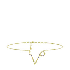 Pisces Halhal - Pırlanta 18 ayar altın bilezik (0.154 karat, 20 cm gümüş rolo zincir) #gr0on5