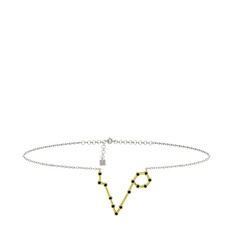 Pisces Halhal - Siyah zirkon 18 ayar altın bilezik (20 cm gümüş rolo zincir) #kknk0t