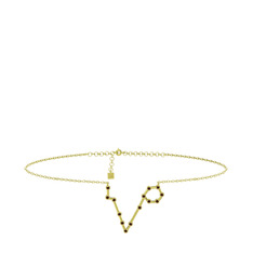 Dumanlı kuvars 18 ayar altın bilezik (20 cm altın rolo zincir)