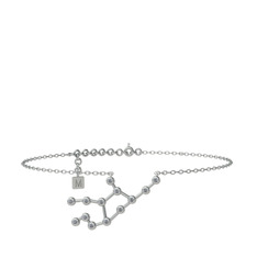 Pırlanta 18 ayar beyaz altın bilezik (0.143 karat, 20 cm beyaz altın rolo zincir)