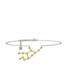 Virgo Halhal - Beyaz zirkon 925 ayar altın kaplama gümüş bilezik (20 cm beyaz altın rolo zincir) #1cp1s51