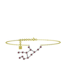 Virgo Halhal - Kök yakut 18 ayar beyaz altın bilezik (20 cm altın rolo zincir) #1ill6x9